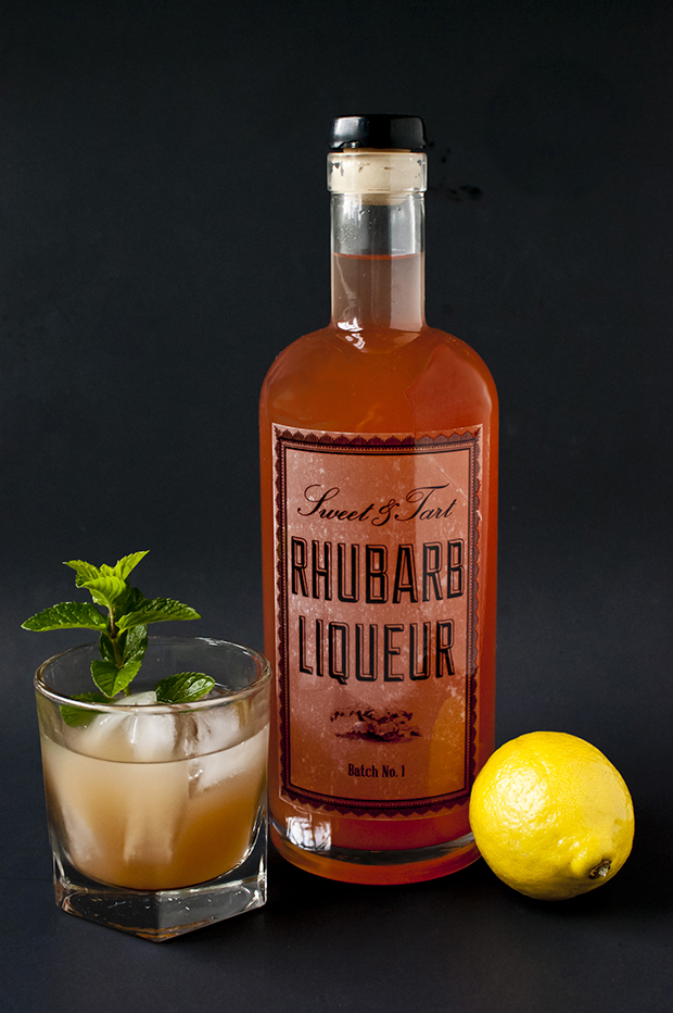 Make your own DIY rhubarb liqueur with this easy recipe. Makes a great base for cocktails!
