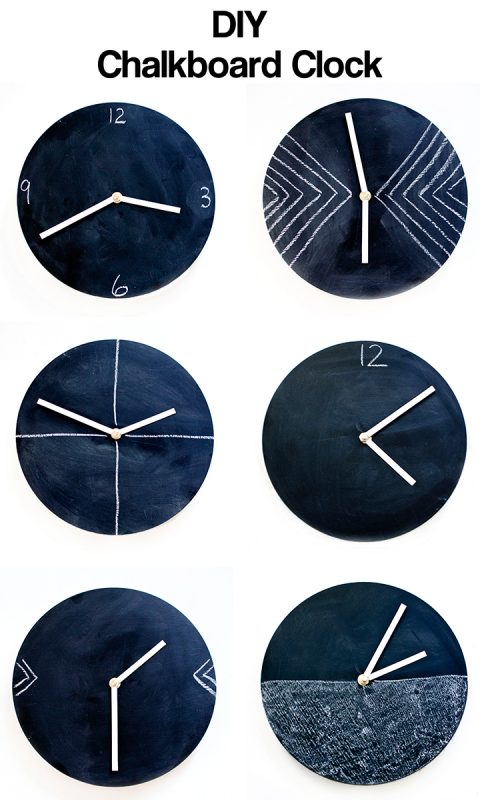 Change up your clock face whenever you feel like it with this DIY chalkboard clock.