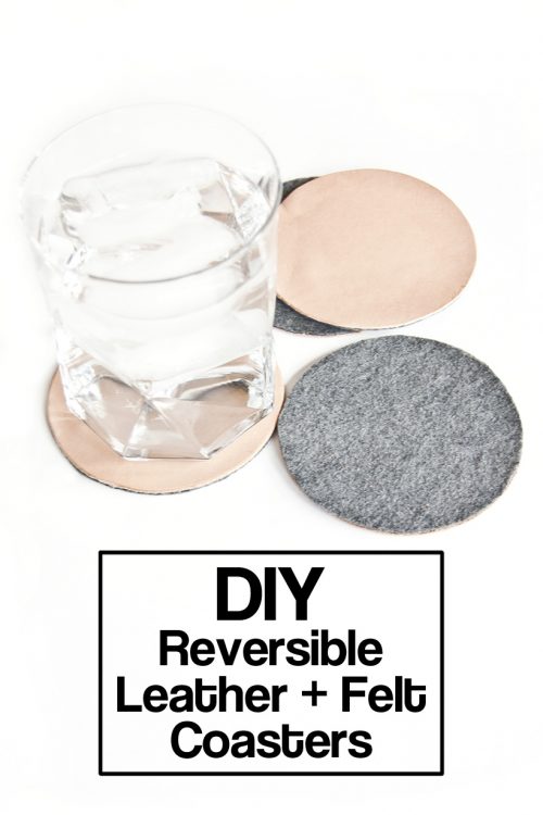 Make reversible leather and felt coasters #DIY #GiftIdea