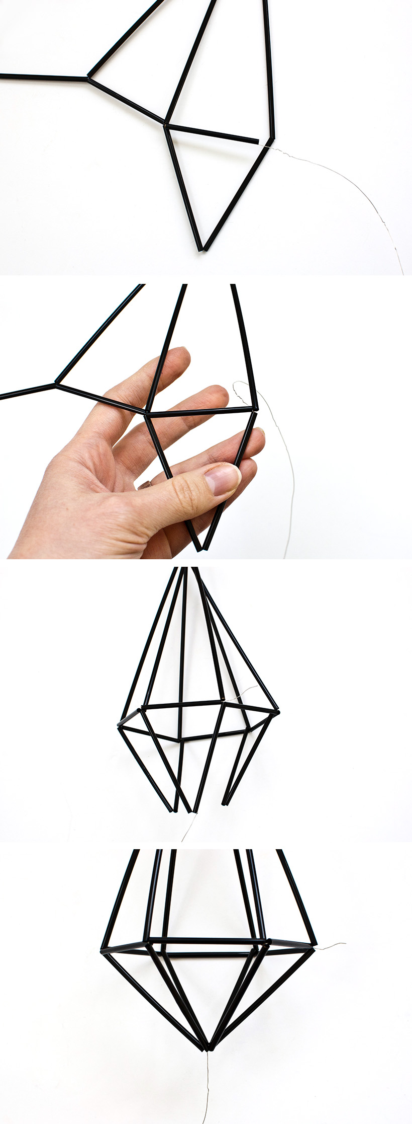 Learn how to make DIY geometric himmeli gems