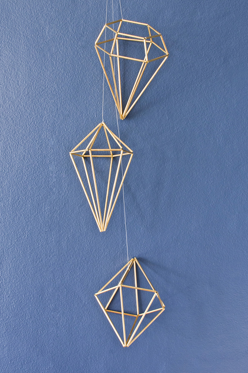 Learn how to make DIY geometric himmeli gems