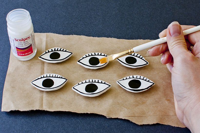 DIY clay eye magnets