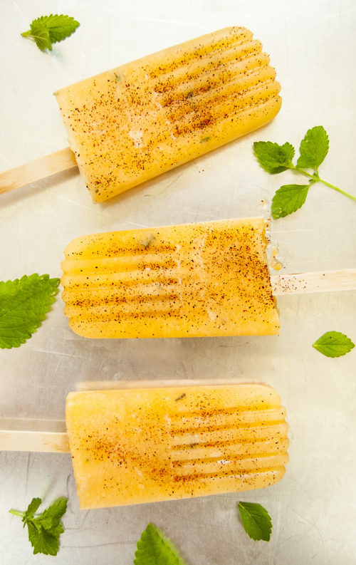 These popsicles combine cantaloupe, mint, and chili for an unusual but delicious frozen treat.