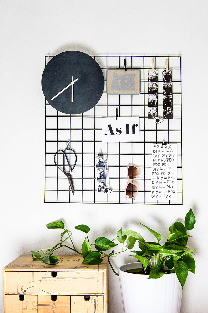 DIY metal wall grid display