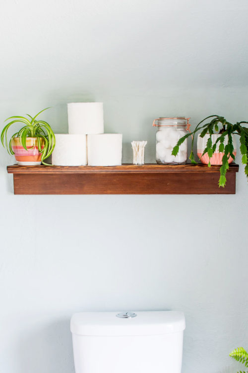 Make an easy DIY narrow shelf ledge from two pieces of wood and some screws