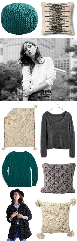 Cozy sweater knits for fall interiors and outfits