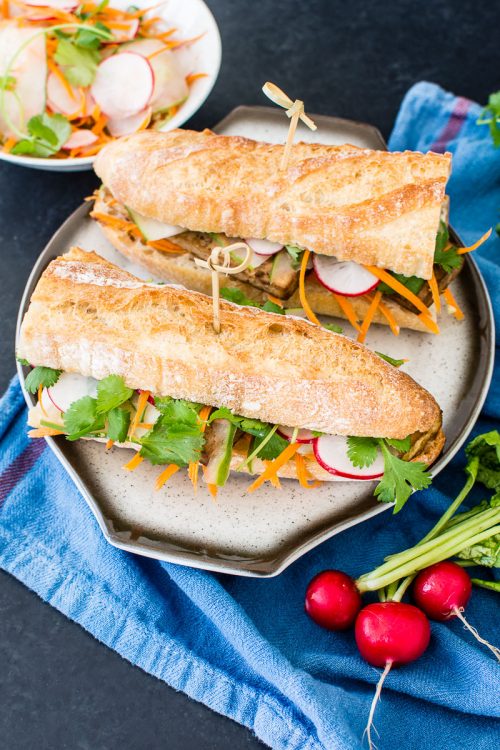 Tofu Bánh Mì - Make a flavorful, vegan version of this delicious Vietnamese sandwich with lemongrass ginger tofu