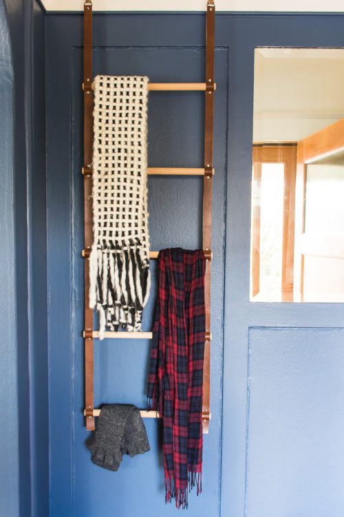 Follow these instructions to make a wood and leather storage ladder
