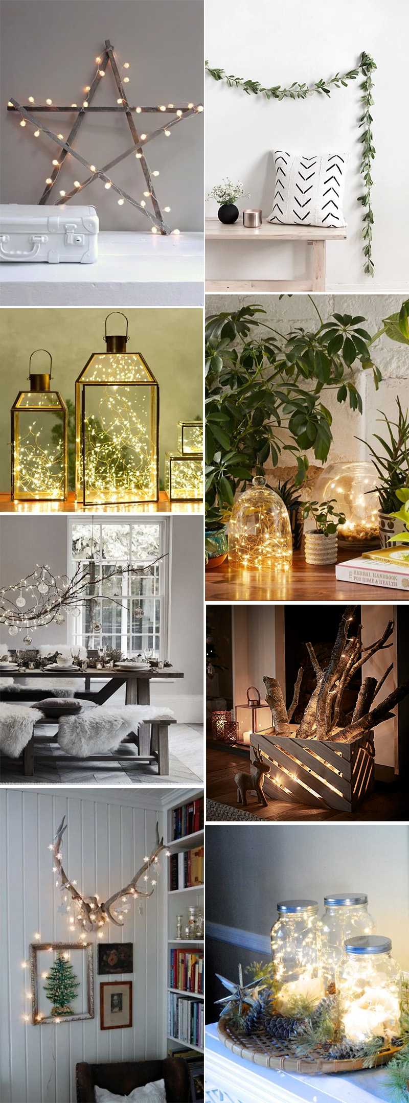 Simple holiday decor with white lights