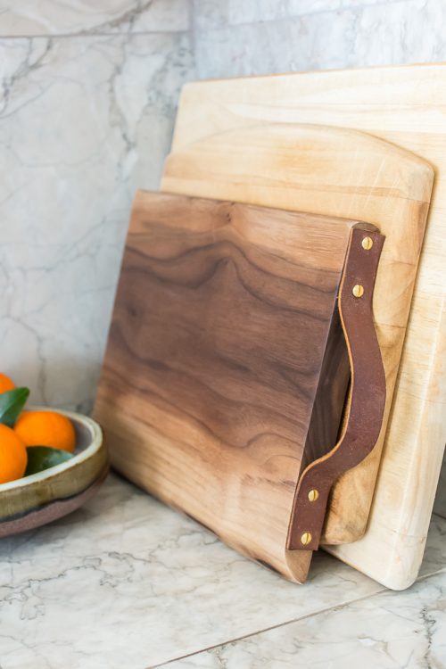 How to add a leather handle to a cutting board
