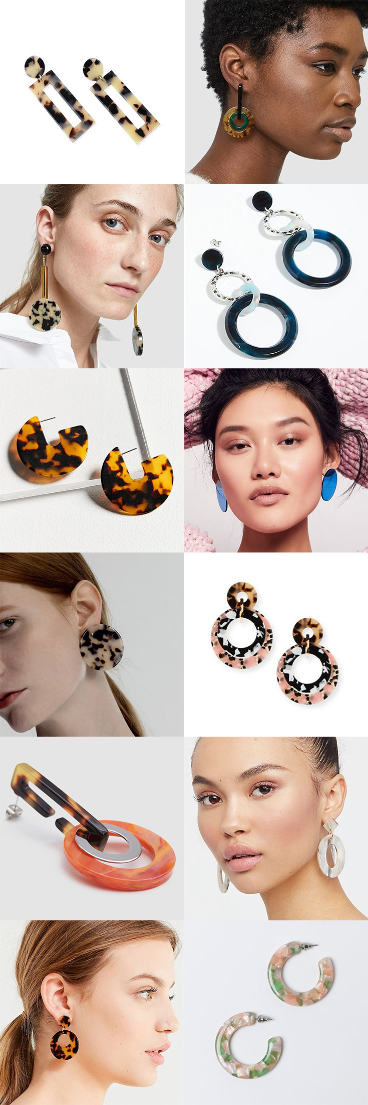Spring jewelry trend: Acrylic statement earrings