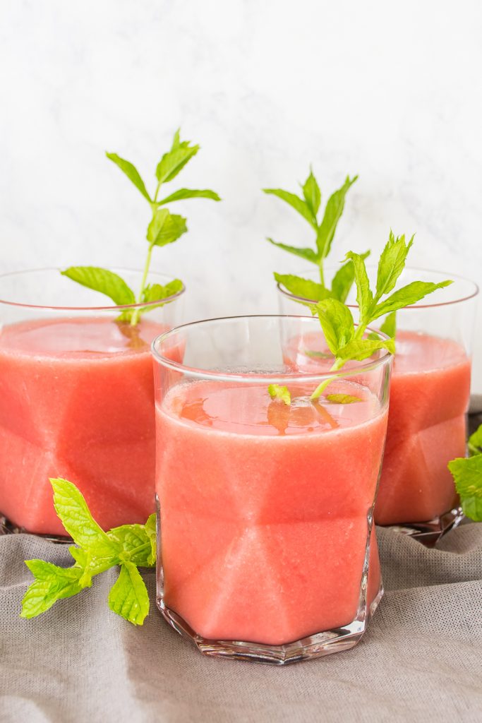 This strawberry watermelon frose, made from rose wine and frozen fruit, is the summer cocktail you've been looking for. #rose #frose #cocktail